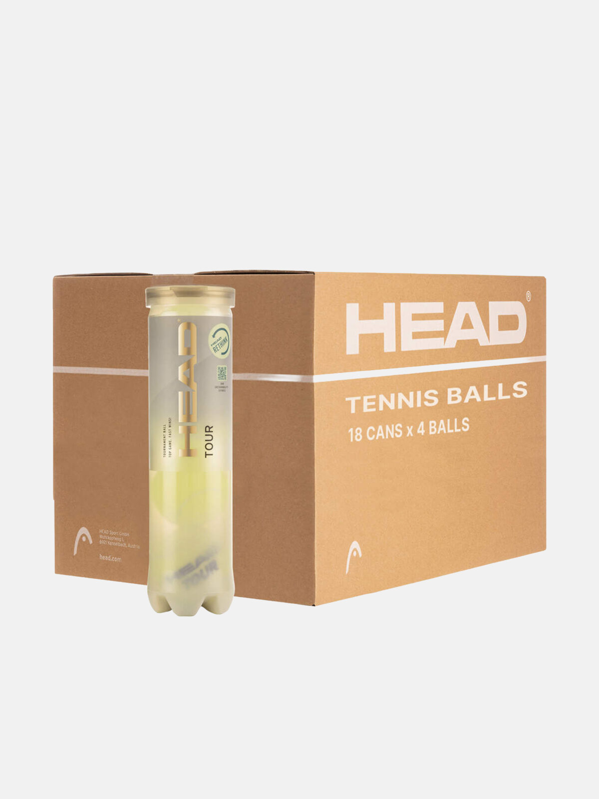 HEAD TOUR 4 pelotas de tenis - Caja x 18 Tarros
